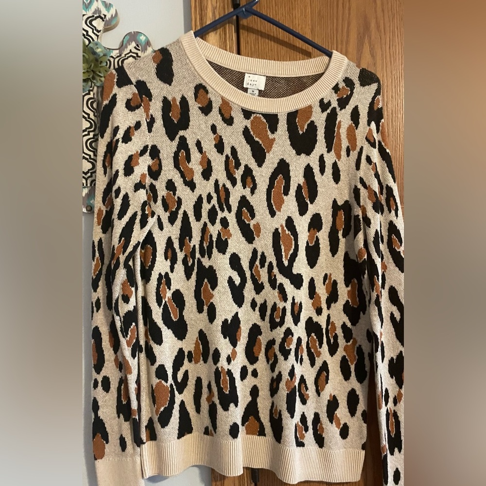 Cheetah print, oversized sweater